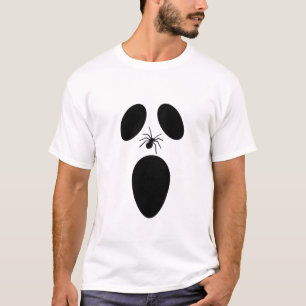 T-shirt Face fantôme noir et blanc d'Halloween