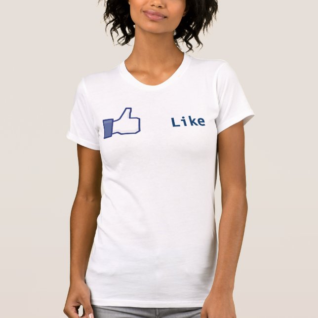 T-shirt Facebook aiment la chemise de bouton (Devant)