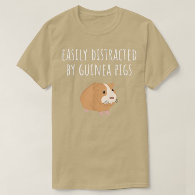 T-shirt Facile à distraire par Guinée Cochons Hommes Femme (Design devant)