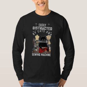 T-shirt Facile À Distraire Par Les Chats Et La Quilte De M