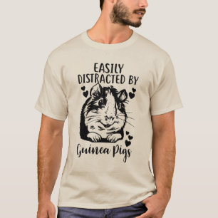 T-shirt Facile À Distraire Par Les Cochons De Guinée Amusa