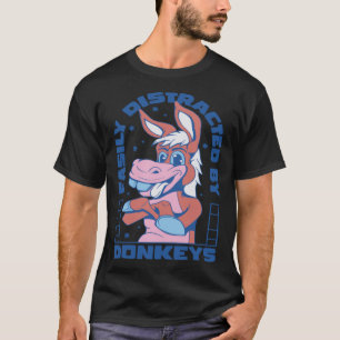 T-shirt Facile À Distraire Par Les Dons Âne Mini Cheval