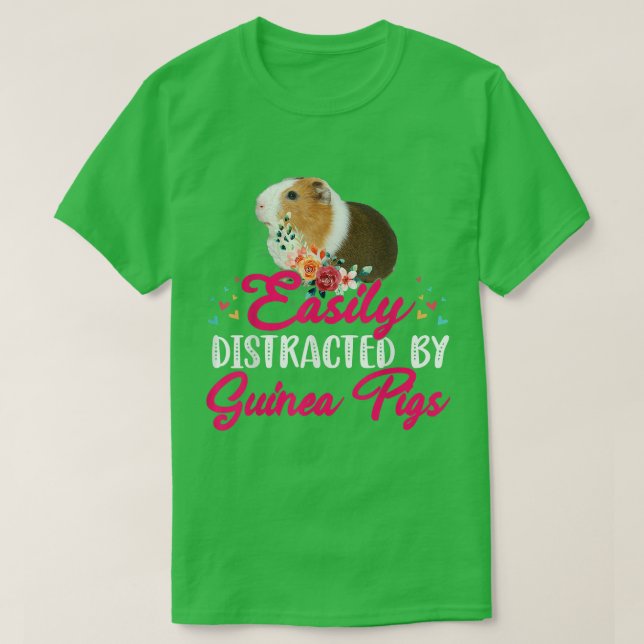 T-shirt Facile À Distraire Par Les Guinéens Gui Fleurs Flo (Design devant)