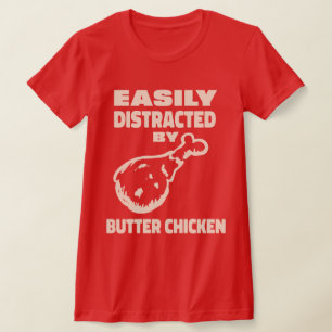 T-shirt Facilement Distrait Par Amoureux Du Curry De Poule