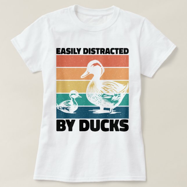T-shirt Facilement Distrait Par Canards Amour Cool De L'Ag (Design devant)