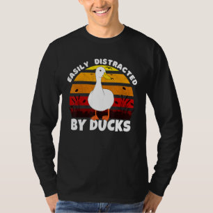 T-shirt Facilement Distrait Par Canards Vintage Farm Drôle