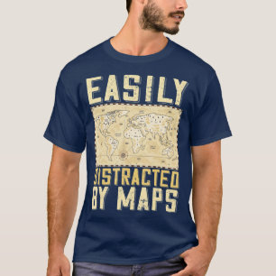T-shirt Facilement Distrait Par Cartes Drôle Professeur De