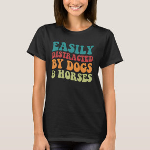T-shirt Facilement distrait par Cheval Chiens - Cheval Rid
