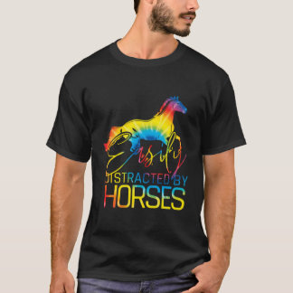 T-shirt Facilement Distrait Par Cheval Western Cow Girl Ho