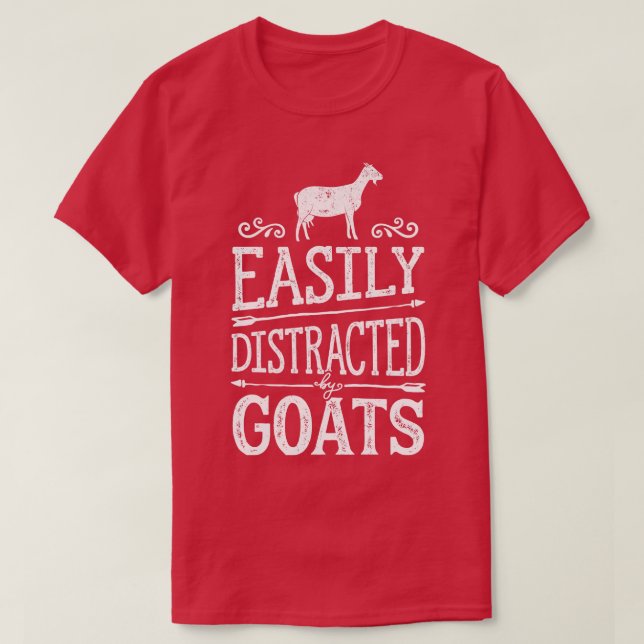 T-shirt Facilement Distrait Par Chèvres Vache Agriculteur  (Design devant)