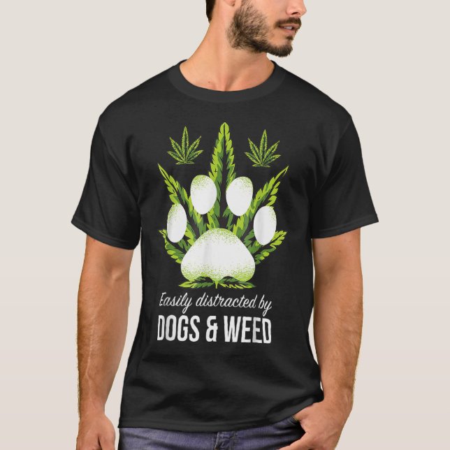 T-shirt Facilement Distrait Par Chien Mauvais Chien (Devant)