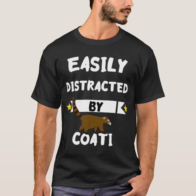 T-shirt Facilement Distrait Par Coati Wildlife Coatimundi  (Devant)