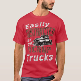 T-shirt Facilement Distrait Par De Vieux Camions De Corps 