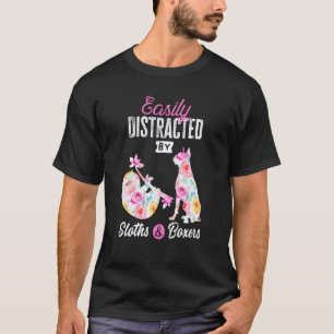 T-shirt Facilement Distrait Par Des Paresseux Et Des Boxeu