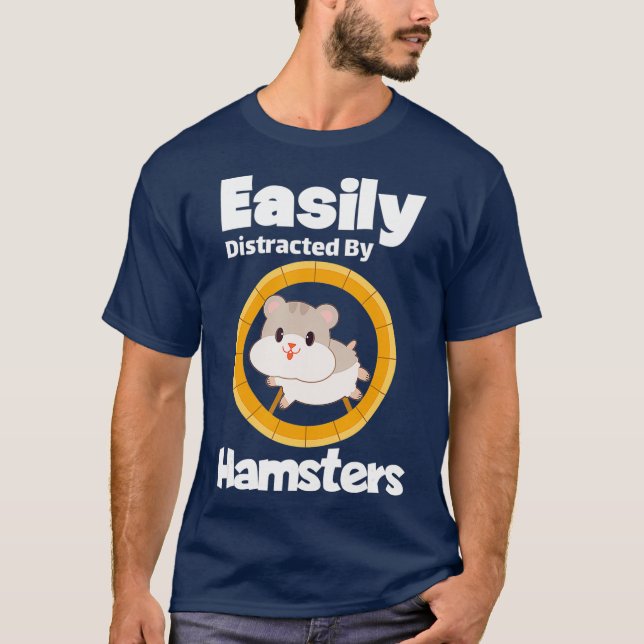 T-shirt Facilement Distrait Par Hamsters Cadeau Hamster (Devant)
