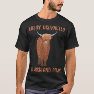 T-shirt Facilement Distrait Par Highland Cows Highland Cow