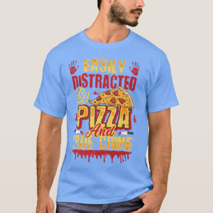 T-shirt Facilement distrait par la pizza et le crime vérit