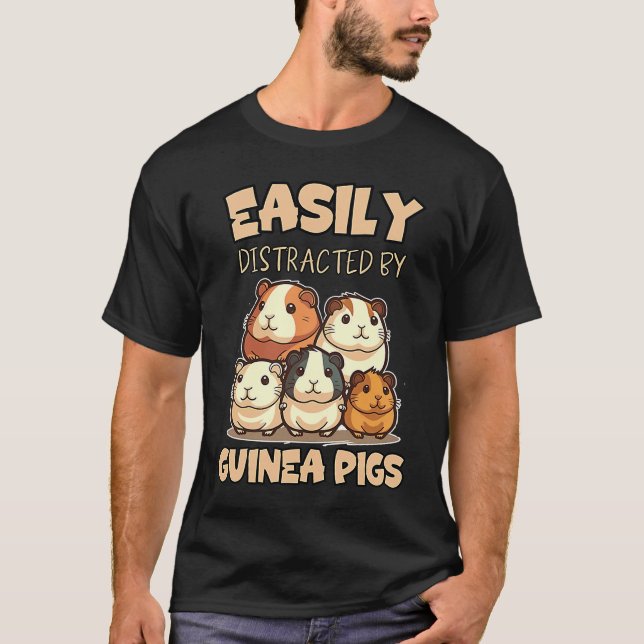 T-shirt Facilement Distrait Par La Plaisanterie Des Cochon (Devant)
