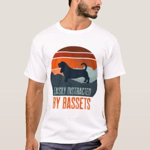 T-shirt Facilement distrait par la promenade de Bassets Do