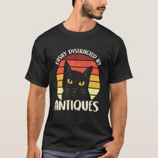 T-shirt Facilement Distrait Par Les Antiquités Chat Junkin