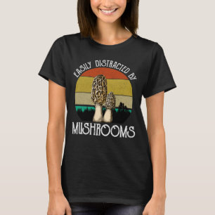 T-shirt Facilement Distrait Par Les Champignons (Morel)