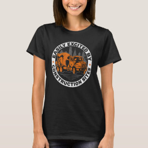 T-shirt Facilement Distrait Par Les Chantiers De Construct