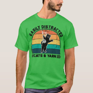T-shirt Facilement distrait par les chats et le fil Perfec