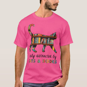 T-shirt Facilement distrait par les chats et les livres Am