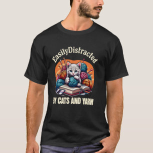 T-shirt Facilement Distrait Par Les Chats Laine Chaton Ama