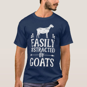 T-shirt Facilement Distrait Par Les Chèvres Drôle Cadeaux