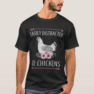 T-shirt Facilement Distrait Par Les Dons De Poulet Pour Le
