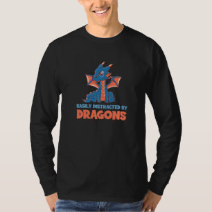 T-shirt Facilement Distrait Par Les Dragons Créatures Myth