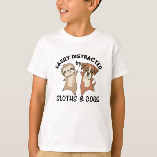 T-shirt Facilement Distrait Par Les Fentes Et Chiens Fente