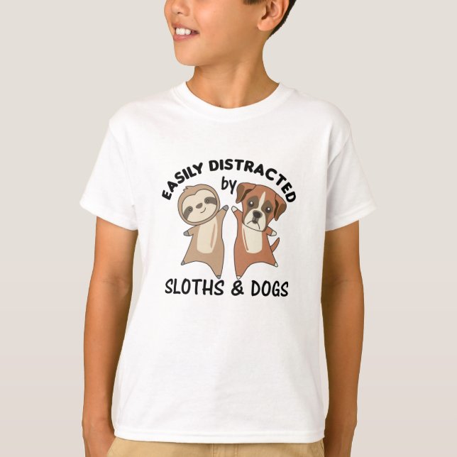 T-shirt Facilement Distrait Par Les Fentes Et Chiens Fente (Devant)