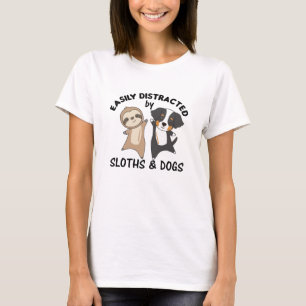 T-shirt Facilement Distrait Par Les Fentes Et Chiens Fente