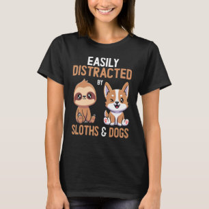 T-shirt Facilement distrait par les fentes et les chiens
