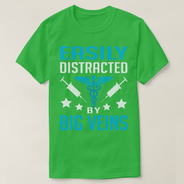 T-shirt Facilement Distrait Par Les Grosses Veines Drôle P (Design devant)
