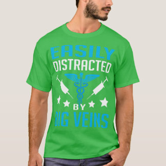 T-shirt Facilement Distrait Par Les Grosses Veines Drôle P