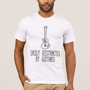 T-shirt Facilement Distrait Par Les Guitares