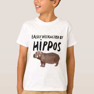T-shirt Facilement Distrait Par Les Hippopotames