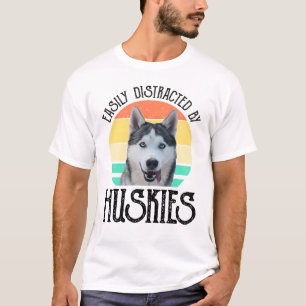 T-shirt Facilement Distrait Par Les Huskies