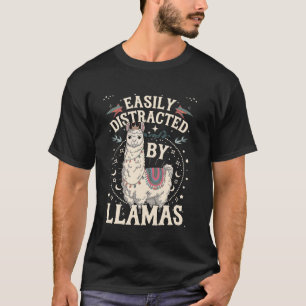T-shirt Facilement distrait par les lamas drôles amateurs