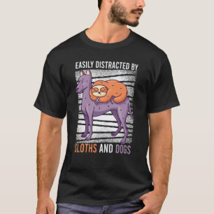 T-shirt Facilement Distrait Par Les Paresseux Et Les Chien