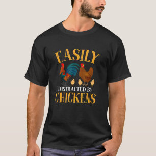 T-shirt Facilement Distrait Par Les Poules Élevage De Poul