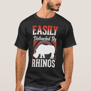 T-shirt Facilement distrait par les rhinocéros