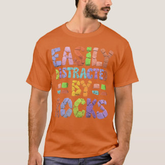 T-shirt Facilement distrait par les rochers drôle