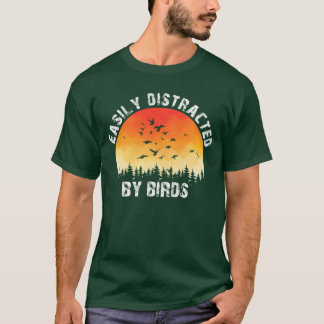 T-shirt Facilement Distrait Par Oiseaux Oiseaux Ami de fam