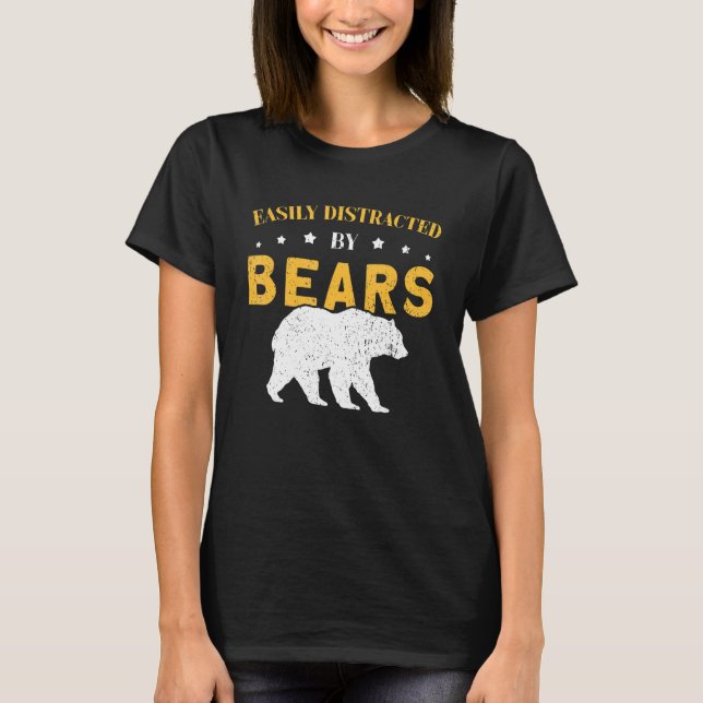 T-shirt Facilement distrait par Ours pour Ours (Devant)