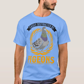 T-shirt Facilement Distrait Par Pigeons Dove 2