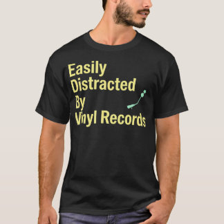 T-shirt Facilement Distrait Par Platine De Vinyles